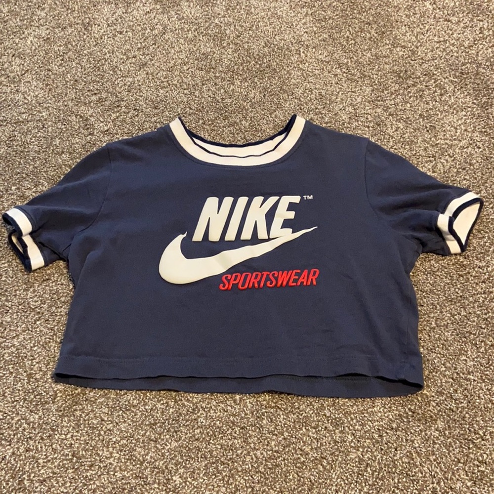 Nike sportswear blue crop top